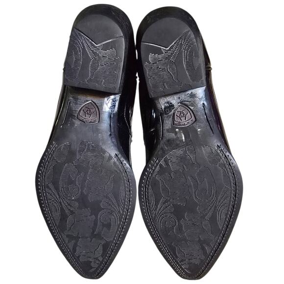 Ariat  Women's Heritage Painted  Toe Western Blk Leather Cowgirl Boots Size 7.5 - Picture 6 of 7